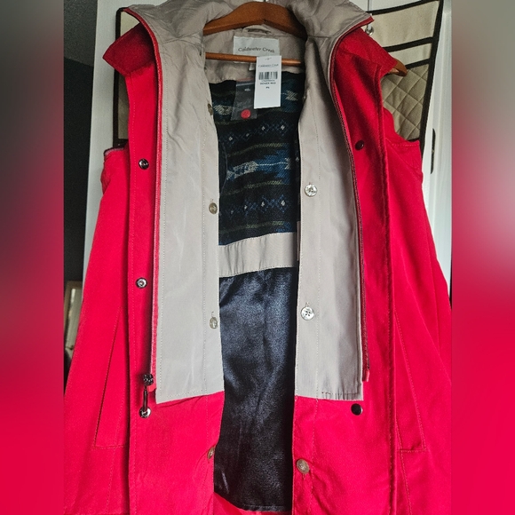 NWT Coldwater Creek All Weather Vest Long Dover Red Petite Small - Picture 4 of 16